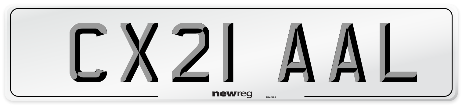 CX21 AAL Number Plate from New Reg